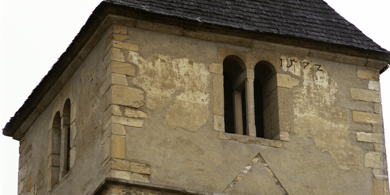 The twin windows The twin windows of the fortified church in Cricau in Transylvania